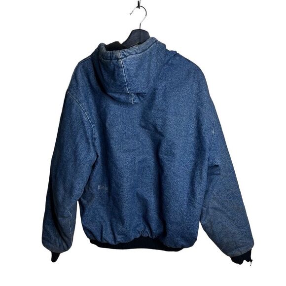 Vintage Key Denim Hooded Active Jacket Made In USA XL - Picture 5 of 9